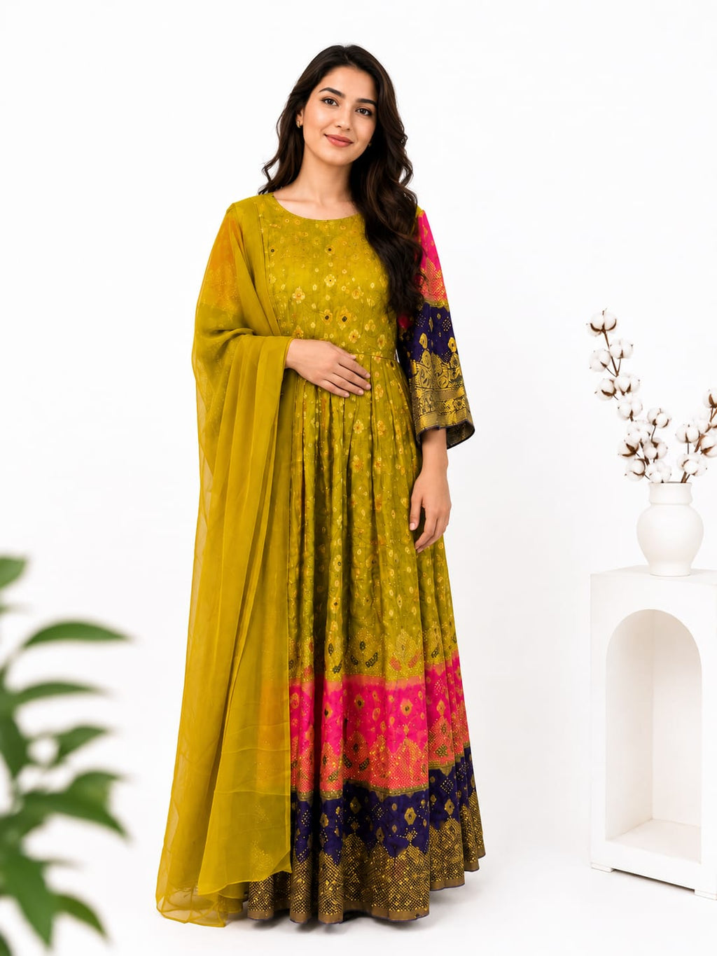 Traditionelles Afghanisches Damenkleid mit Dupatta – Elegantes Festkleid