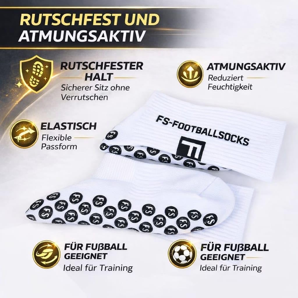 3 Paar Fußballsocken Unisex – Atmungsaktive Sportsocken, für Fußball, Basketball, Laufen, Radfahren & Tennis