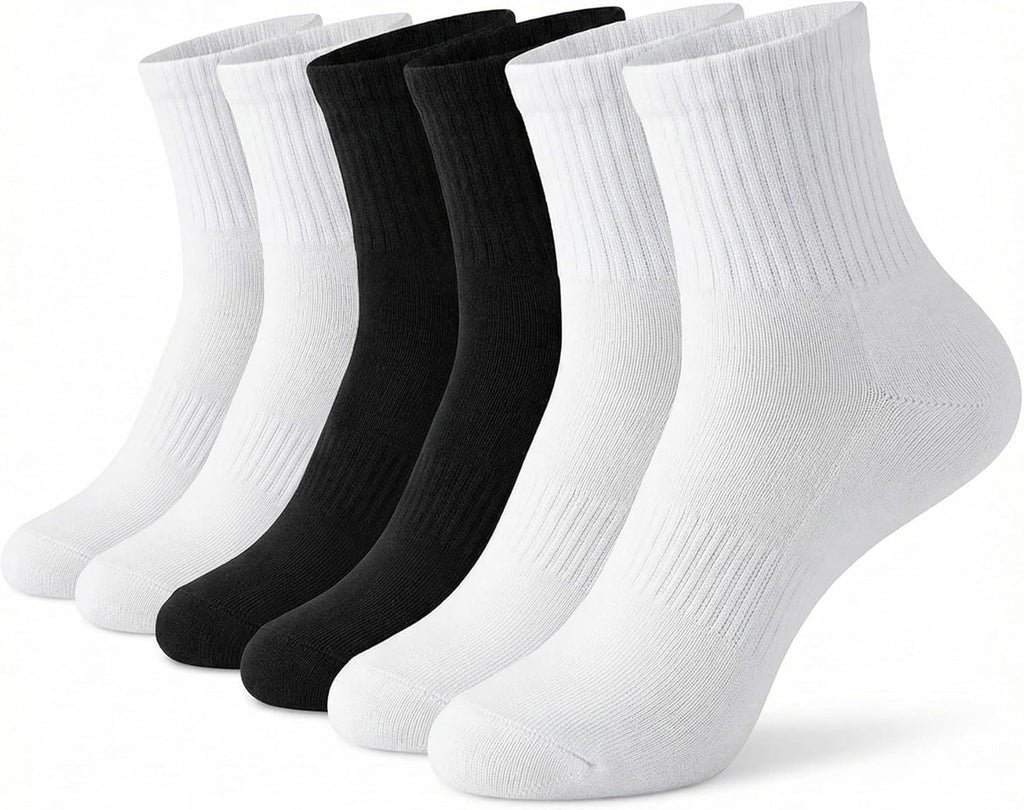 Nilmax Tennis Socken 6er Pack – Atmungsaktive Baumwollsocken für Sport & Alltag – Größe 38–42 – Damen & Herren