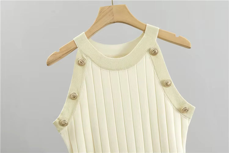 Damen-Strickset, 2-teilig – Kleid und Cardigan mit Kontrastdetails