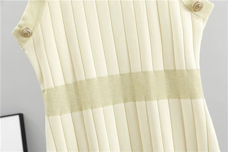 Damen-Strickset, 2-teilig – Kleid und Cardigan mit Kontrastdetails